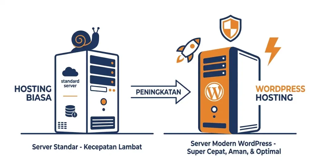 perbedaan hosting biasa dan wordpress hosting